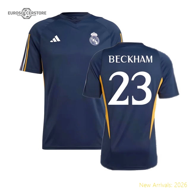 2023-2024 Real Madrid Training Shirt (Legend Ink) (Beckham 23)-Football Jersey Hub