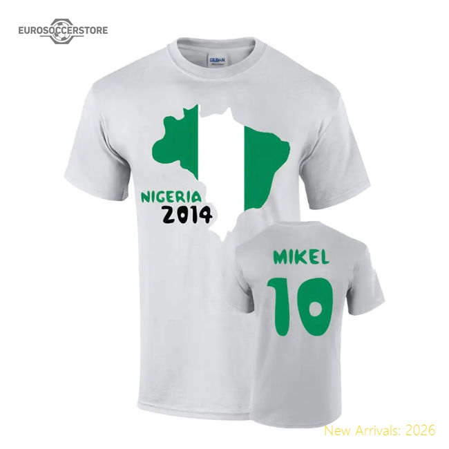 Nigeria 2014 Country Flag T-shirt (mikel 10)-Football Jersey Hub