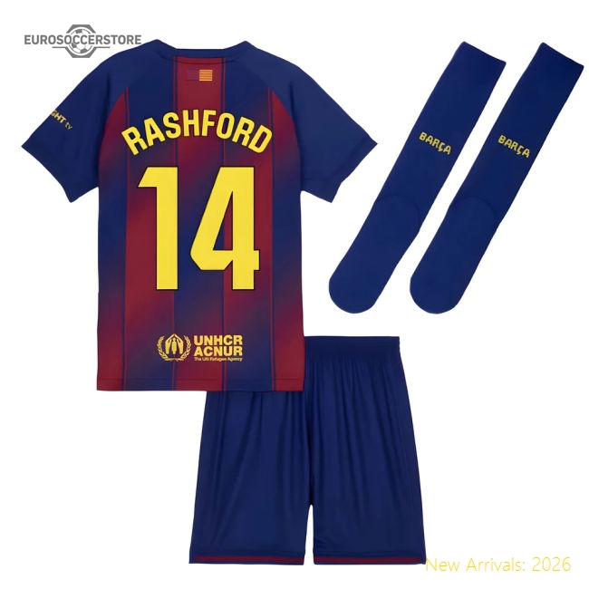 2025-2026 Barcelona Home Mini Kit (Rashford 14)-Football Jersey Hub
