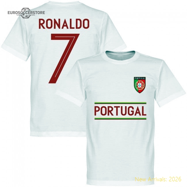 Portugal Ronaldo 7 Team KIDS T-shirt - White-Football Jersey Hub
