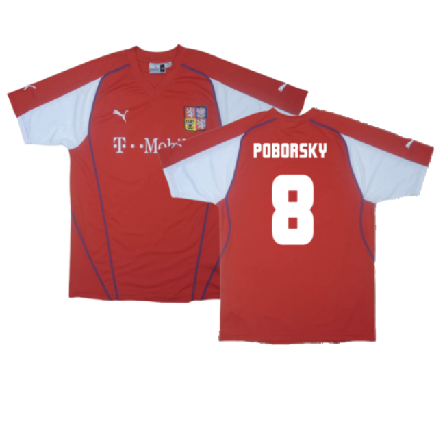 Czech Republic 2003-04 Home Shirt ((Excellent) XL) (Poborsky 8)-Football Jersey Hub