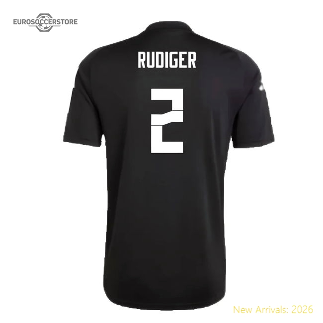 2024-2025 Germany Pre-Match Shirt (Black) (Rudiger 2)-Football Jersey Hub