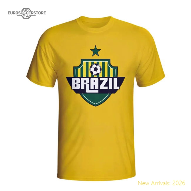 Brazil Country Logo T-shirt (yellow) - Kids-Football Jersey Hub