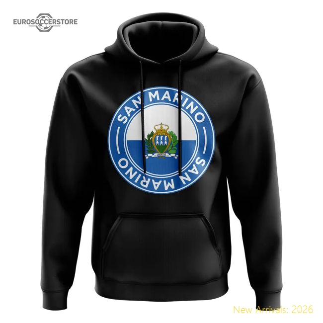 San Marino Football Badge Hoodie (Black)-Football Jersey Hub