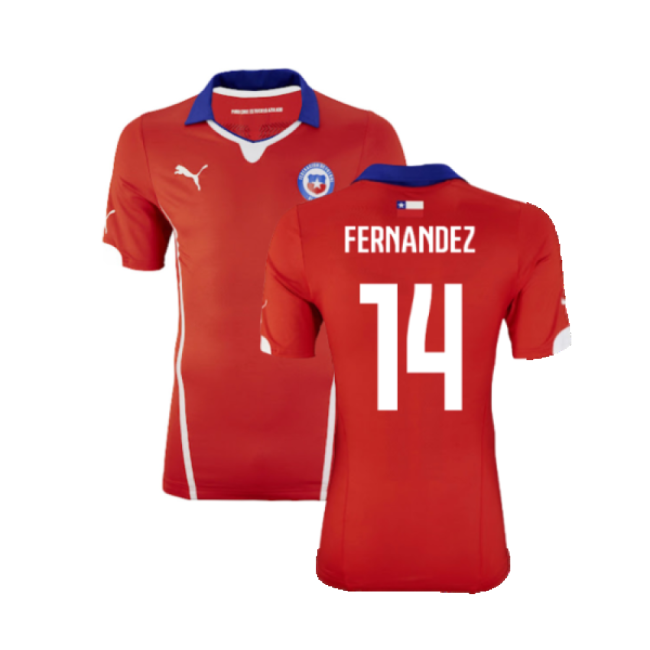 Chile 2014-15 Home Shirt ((Excellent) XL) (Fernandez 14)-Football Jersey Hub