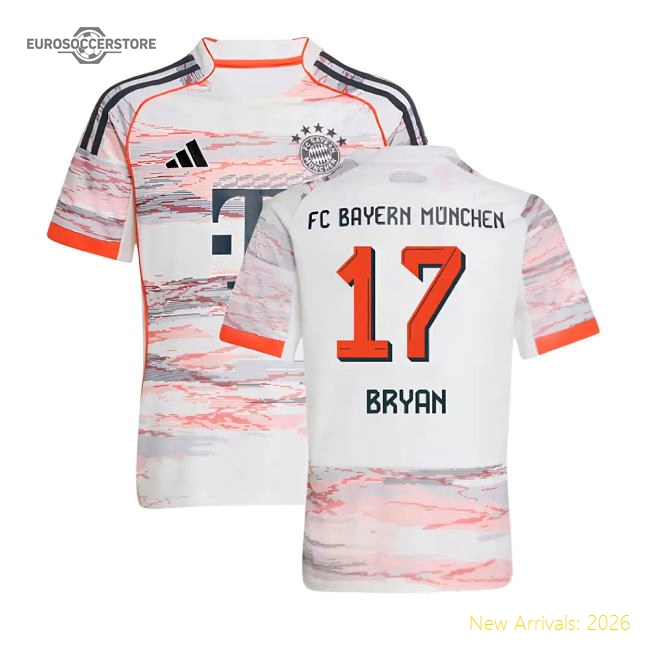 2025-2026 Bayern Munich Away Shirt (Kids) (Bryan 17)-Football Jersey Hub
