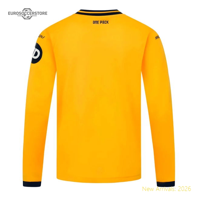 2024-2025 Wolves Long Sleeve Home Shirt (Kids)-Football Jersey Hub