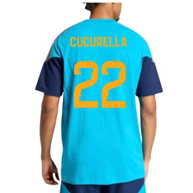 2026-2027 Spain Training Tee (Bold Aqua) (Cucurella 22)-Football Jersey Hub
