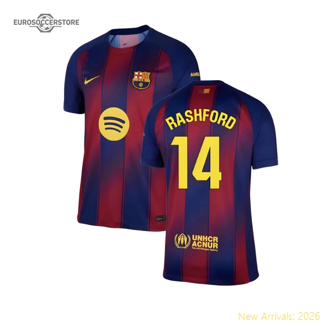 2025-2026 Barcelona Home Shirt (Rashford 14)-Football Jersey Hub