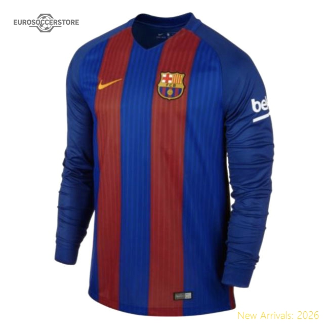 2015-2016 Barcelona Long Sleeve Home Shirt-Football Jersey Hub