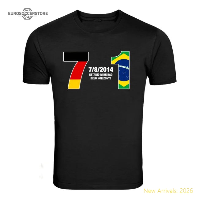 Germany 7 Brazil 1 T-Shirt (Black)-Football Jersey Hub