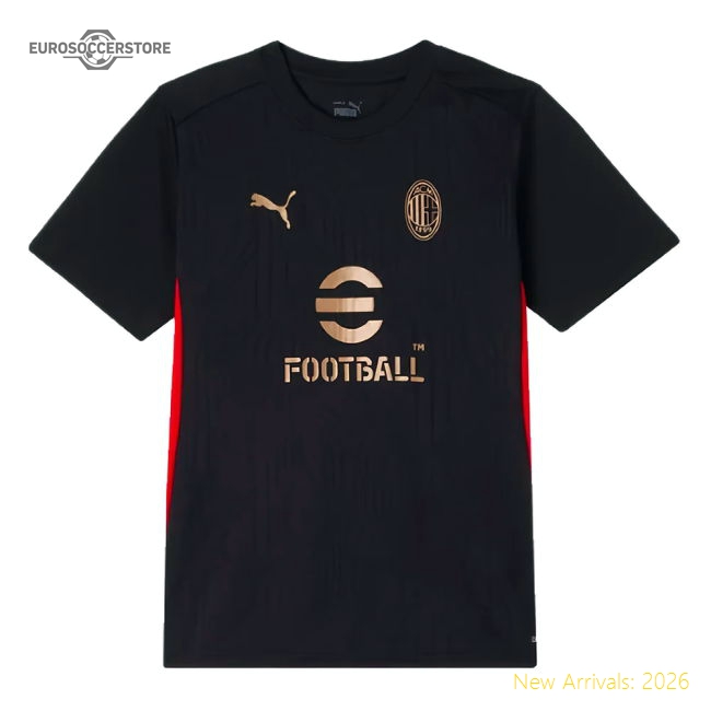 2024-2025 AC Milan Training Shirt (Black) - Kids-Football Jersey Hub
