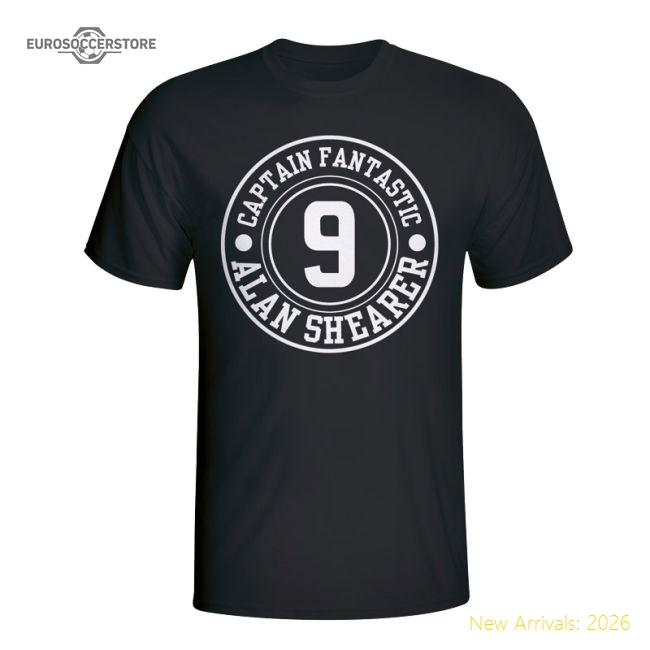 Alan Shearer Newcastle Captain Fantastic T-shirt (black)-Football Jersey Hub