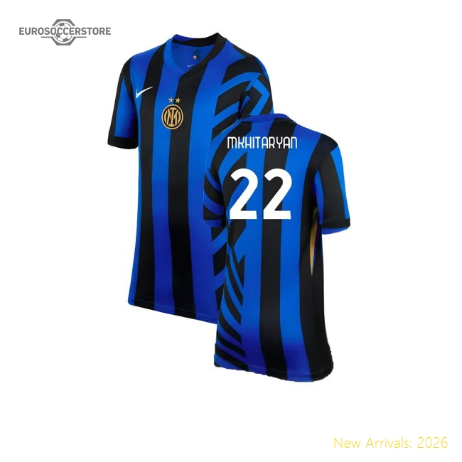 2024-2025 Inter Milan Home Shirt (Kids) (Mkhitaryan 22)-Football Jersey Hub