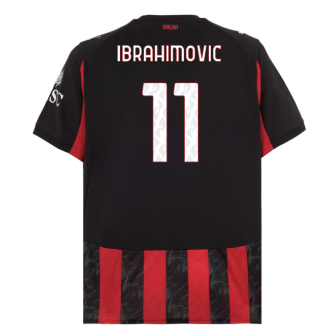 2025-2026 AC Milan Home Shirt (Ibrahimovic 11)-Football Jersey Hub