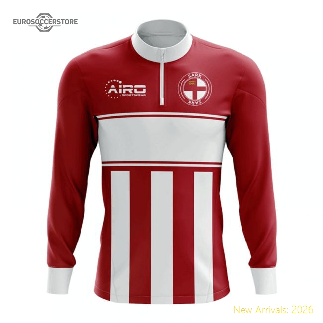 Sark Concept Football Half Zip Midlayer Top (Red-White)-Football Jersey Hub