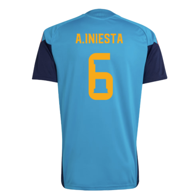 2026-2027 Spain Training Jersey (Bold Aqua) (A.Iniesta 6)-Football Jersey Hub