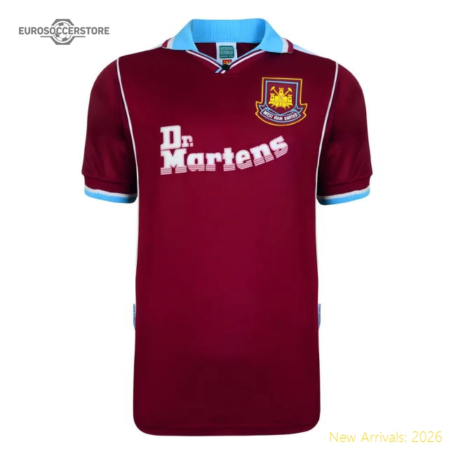 Score Draw West Ham United 2000 Retro Football Shirt-Football Jersey Hub