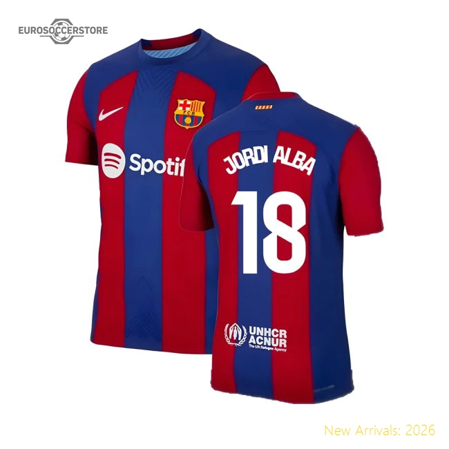 2023-2024 Barcelona Authentic Home Shirt (Jordi Alba 18)-Football Jersey Hub