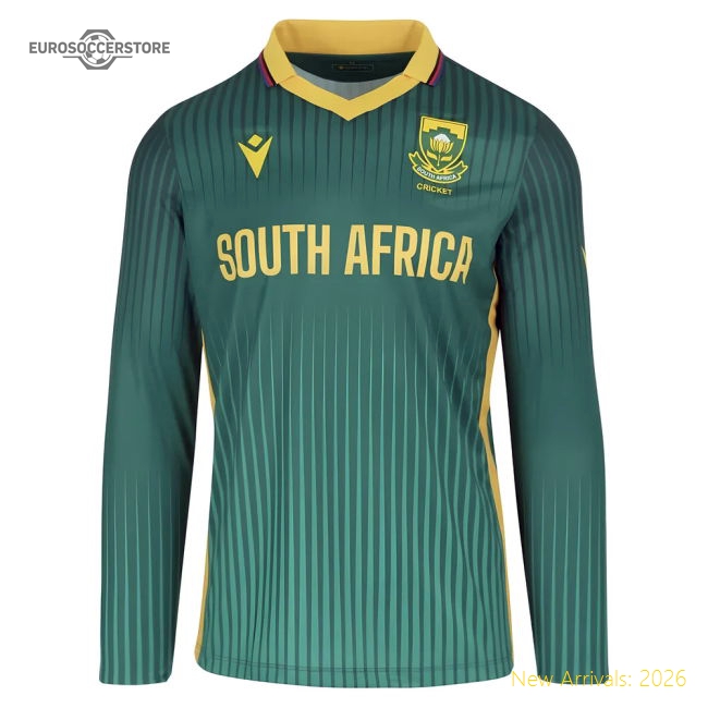 2025-2026 CSA Proteas Match Day ODI Long Sleeve Cricket Shirt-Football Jersey Hub