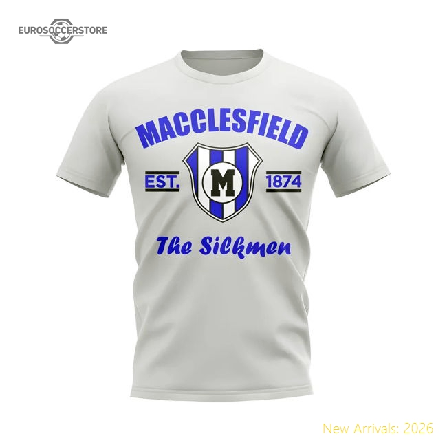 Macclesfield Established Football T-Shirt (White)-Football Jersey Hub