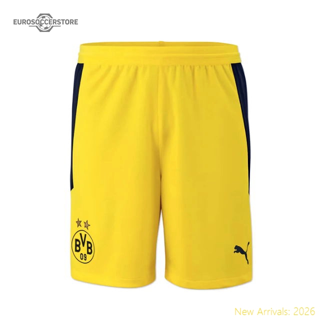2020-2021 Borussia Dortmund Home Puma Shorts (Yellow) - Kids-Football Jersey Hub