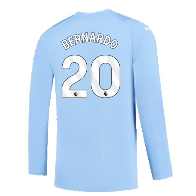 Manchester City 2023-2024 Puma Home Long Sleeved Shirt (S) (Good) (BERNARDO 20)-Football Jersey Hub