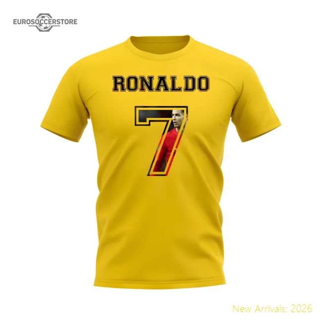 Cristiano Ronaldo Portugal 7 T-Shirt (Yellow)-Football Jersey Hub
