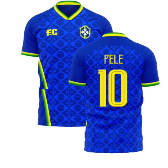 Brazil 2021-2022 Away Concept Football Kit (Fans Culture) (PELE 10)-Football Jersey Hub