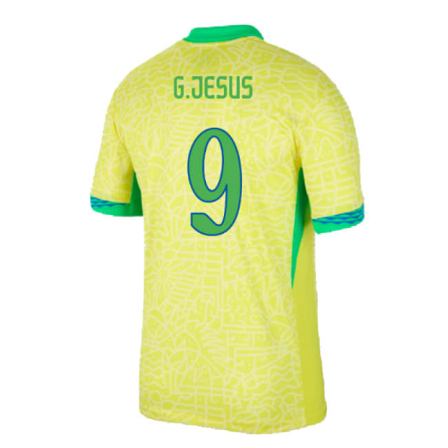 2024-2025 Brazil Home Shirt (G.Jesus 9)-Football Jersey Hub