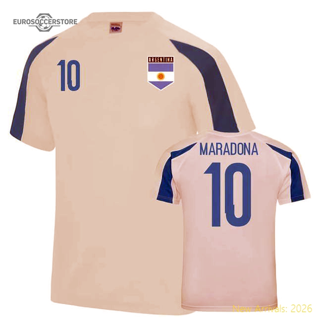 Argentina Sports Training Jersey (Maradona 10)-Football Jersey Hub