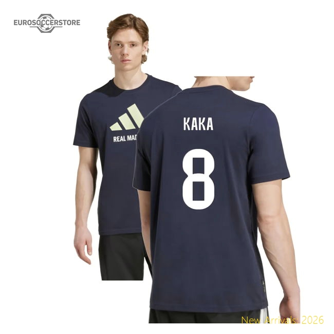 2025-2026 Real Madrid Seasonal Graphic Tee (Legend Ink) (Kaka 8)-Football Jersey Hub