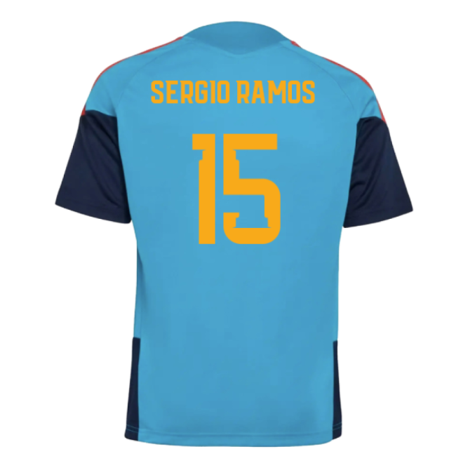 2025-2025 Spain Training Jersey (Bold Aqua) - Kids (Sergio Ramos 15)-Football Jersey Hub