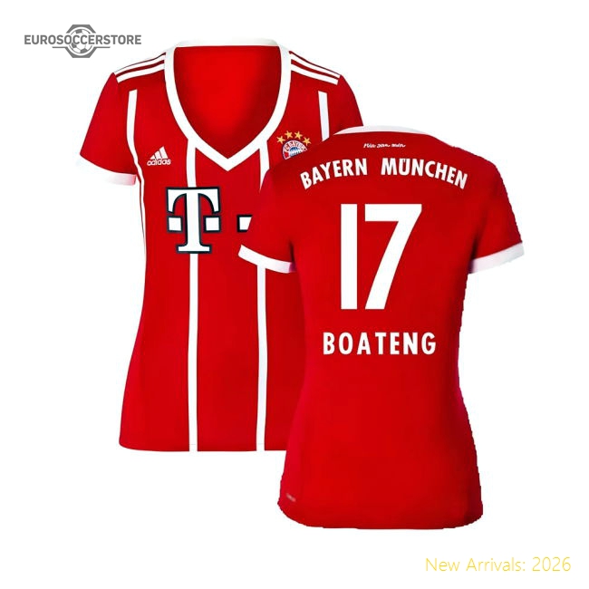 Bayern Munich 2017-18 Womens Home Shirt (XL) ((Excellent) XL) (Boateng 17)-Football Jersey Hub