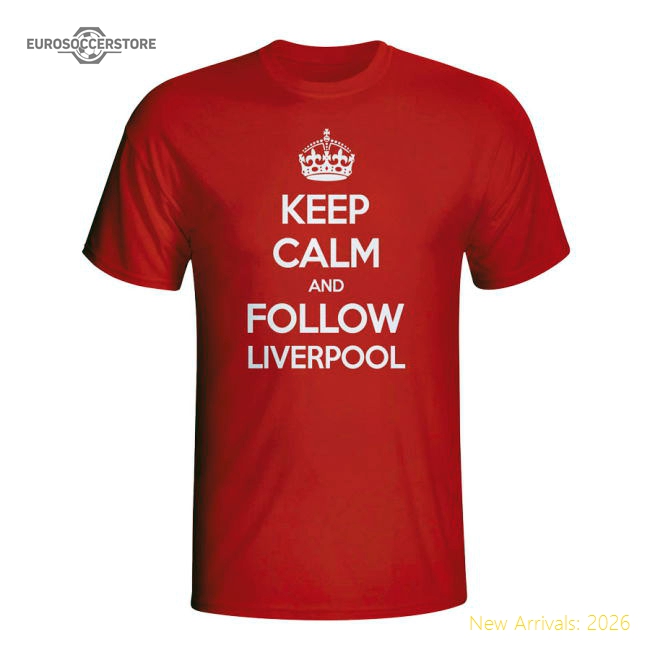 Keep Calm And Follow Liverpool T-shirt (red) - Kids-Football Jersey Hub