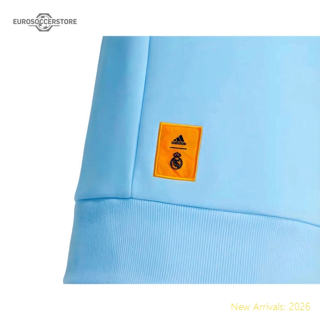 2024-2025 Real Madrid Seasonal Double Knit Hoody (Glow Blue)-Football Jersey Hub