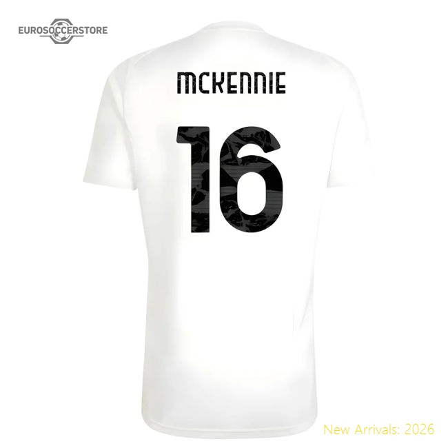 2025-2026 Juventus Training Tee (White) (McKennie 16)-Football Jersey Hub