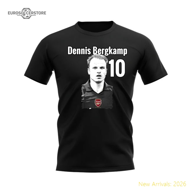 Dennis Bergkamp Arsenal Profile T-shirt (Black)-Football Jersey Hub