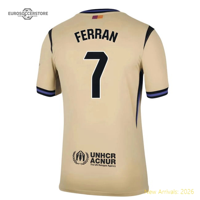 2025-2026 Barcelona Away Shirt (Ferran 7)-Football Jersey Hub