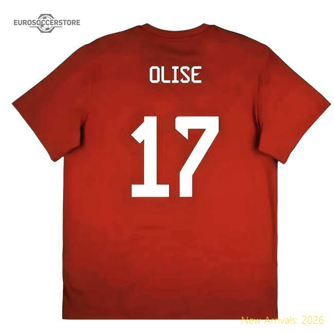 2025-2026 Bayern Munich Seasonal Graphic Tee (Red) (Olise 17)-Football Jersey Hub