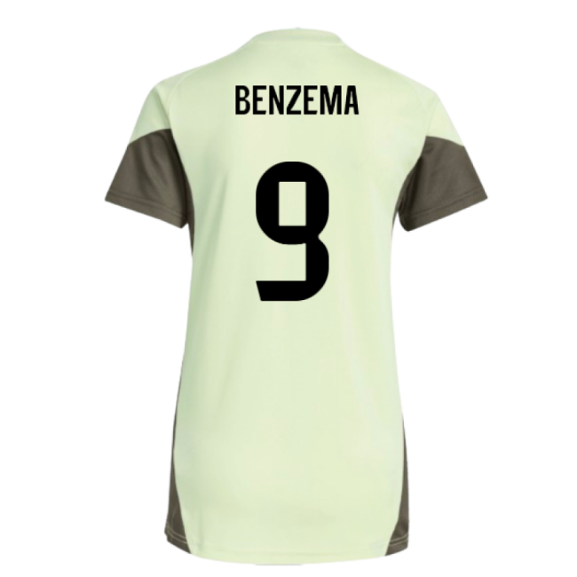 2025-2026 Real Madrid Training Jersey (Almost Lime) - Womens (Benzema 9)-Football Jersey Hub