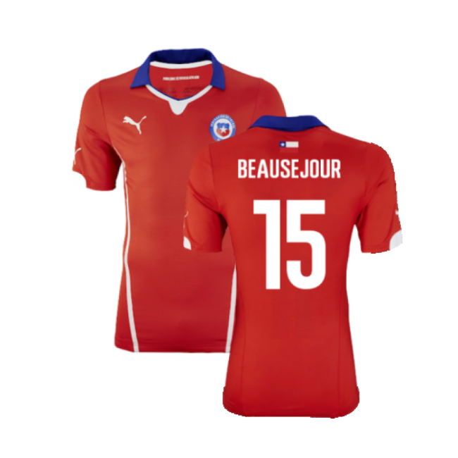 Chile 2014-15 Home Shirt ((Excellent) XL) (Beausejour 15)-Football Jersey Hub