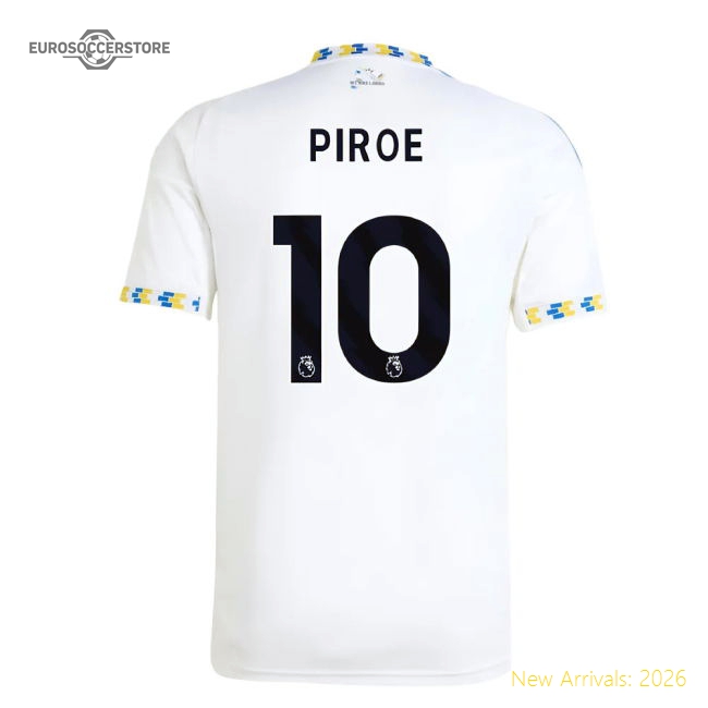 2025-2026 Leeds United Home Shirt (Piroe 10)-Football Jersey Hub