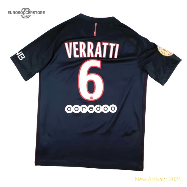 PSG 2016-17 Home Shirt (M) Verratti #6 (Excellent)-Football Jersey Hub
