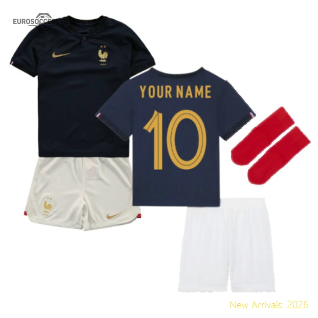 2022-2023 France Home Little Boys Mini Kit (Your Name)-Football Jersey Hub