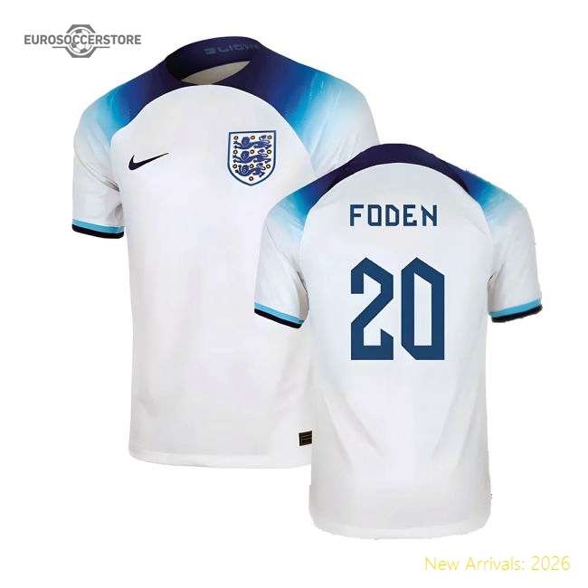 2022-2023 England Home Shirt (Foden 20)-Football Jersey Hub