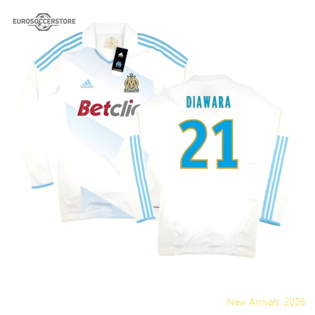 Marseille 2011-12 Player Spec Long Sleeve Home Shirt ((Excellent) L) (Diawara 21)-Football Jersey Hub