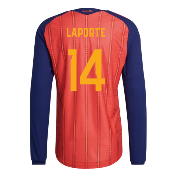 2026-2027 Spain Authentic Long Sleeve Home Shirt (Laporte 14)-Football Jersey Hub