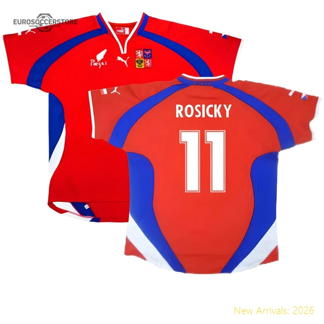 Czech Republic 2000-02 Home Shirt ((Very Good) XL) (Rosicky 11)-Football Jersey Hub