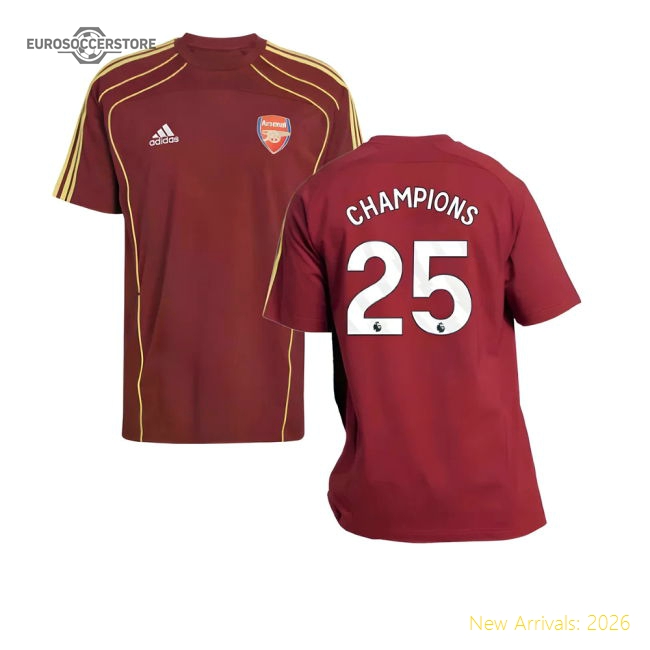 2025-2026 Arsenal UBP Tee (Noble Maroon) (Champions 25)-Football Jersey Hub